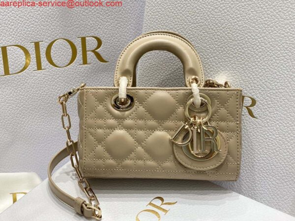 Replica Dior S0910 Micro Lady D-joy Bag Sand Colored Cannage Lambskin 3