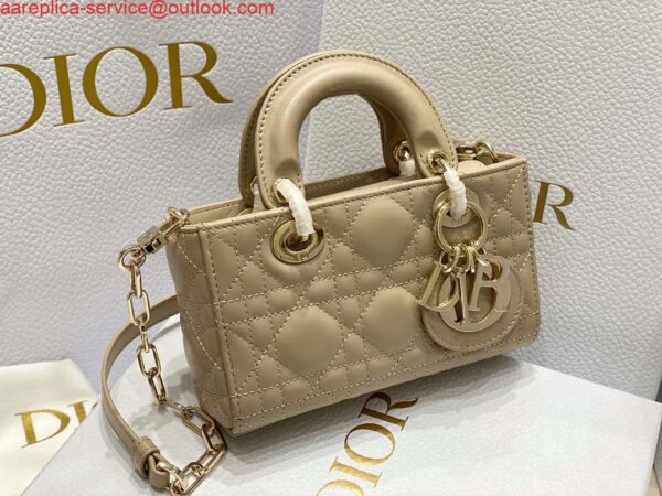 Replica Dior S0910 Micro Lady D-joy Bag Sand Colored Cannage Lambskin 4