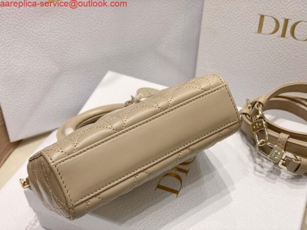 Replica Dior S0910 Micro Lady D-joy Bag Sand Colored Cannage Lambskin 7