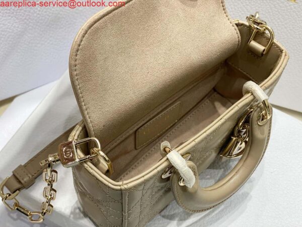 Replica Dior S0910 Micro Lady D-joy Bag Sand Colored Cannage Lambskin 9