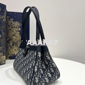 Replica Dior Medium Key Bag Blue Oblique Jacquard M1843 2