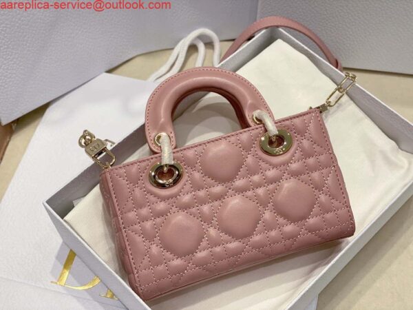 Replica Dior S0910 Small Lady D-joy Bag Pink Cannage Lambskin 7