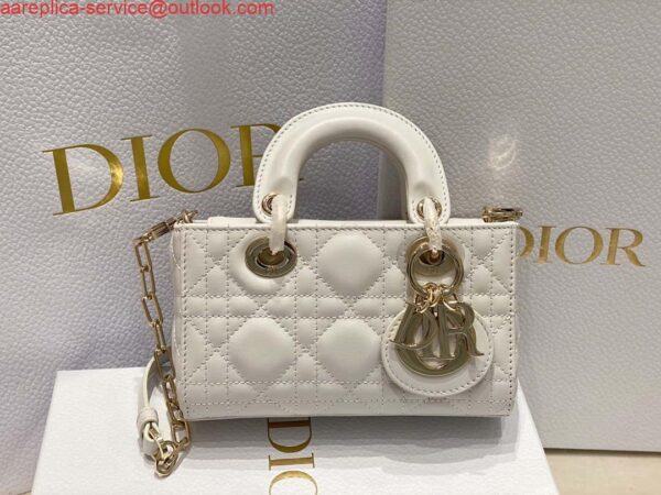 Replica Dior S0910 Small Lady D-joy Bag White Cannage Lambskin 3