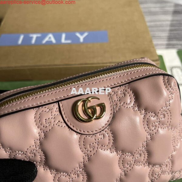 Replica Gucci 726047 GG Matelassé Beauty Case Pink 4