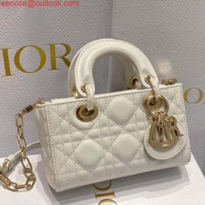 Replica Dior S0910 Small Lady D-joy Bag White Cannage Lambskin 2