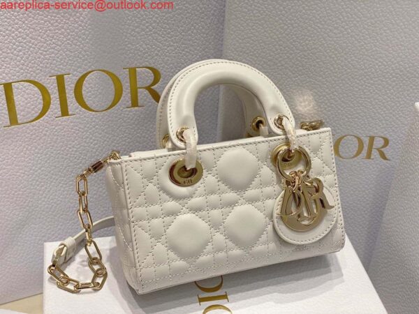 Replica Dior S0910 Small Lady D-joy Bag White Cannage Lambskin 2