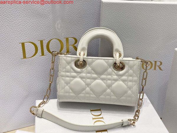 Replica Dior S0910 Small Lady D-joy Bag White Cannage Lambskin 5