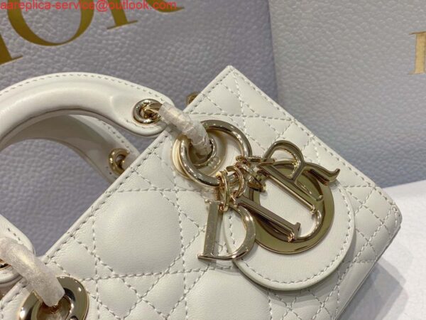 Replica Dior S0910 Small Lady D-joy Bag White Cannage Lambskin 6