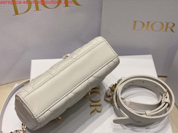 Replica Dior S0910 Small Lady D-joy Bag White Cannage Lambskin 5