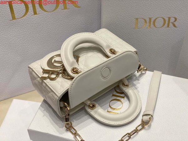 Replica Dior S0910 Small Lady D-joy Bag White Cannage Lambskin 6