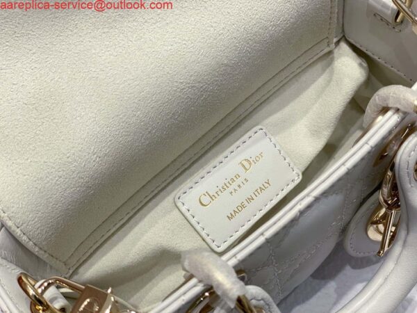 Replica Dior S0910 Small Lady D-joy Bag White Cannage Lambskin 10