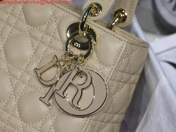 Replica Dior Small Lady My ABCDior Bag Lambskin M0538 Apricot 3