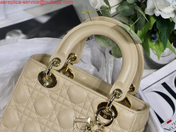 Replica Dior Small Lady My ABCDior Bag Lambskin M0538 Apricot 5