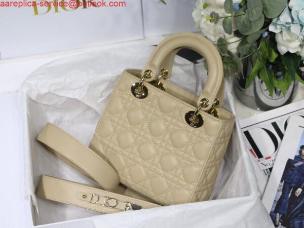 Replica Dior Small Lady My ABCDior Bag Lambskin M0538 Apricot 7