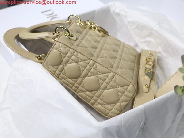 Replica Dior Small Lady My ABCDior Bag Lambskin M0538 Apricot 8