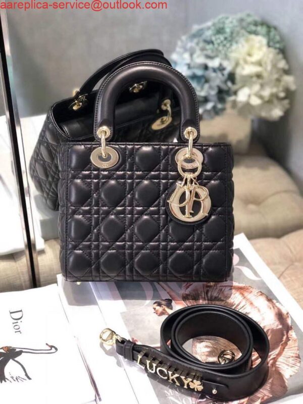 Replica Dior Small Lady My ABCDior Bag Lambskin M0538 Black