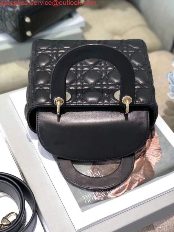 Replica Dior Small Lady My ABCDior Bag Lambskin M0538 Black 8