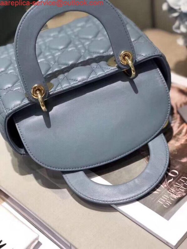 Replica Dior Small Lady My ABCDior Bag Lambskin M0538 Blue 8