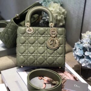 Replica Dior Small Lady My ABCDior Bag Lambskin M0538 Green