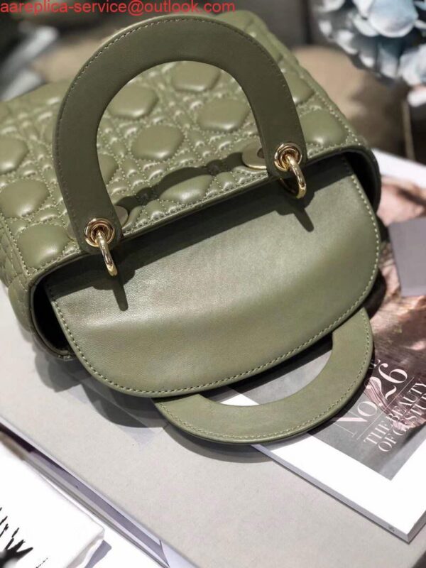 Replica Dior Small Lady My ABCDior Bag Lambskin M0538 Green 8