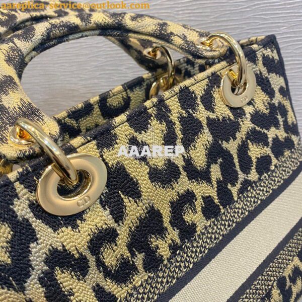 Replica Dior Medium Lady D-Lite Bag Beige Multicolor Mizza Embroidery 4