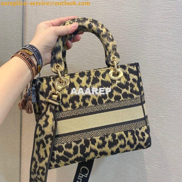 Replica Dior Medium Lady D-Lite Bag Beige Multicolor Mizza Embroidery 6