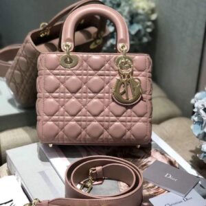 Replica Dior Small Lady My ABCDior Bag Lambskin M0538 Light Pink 2