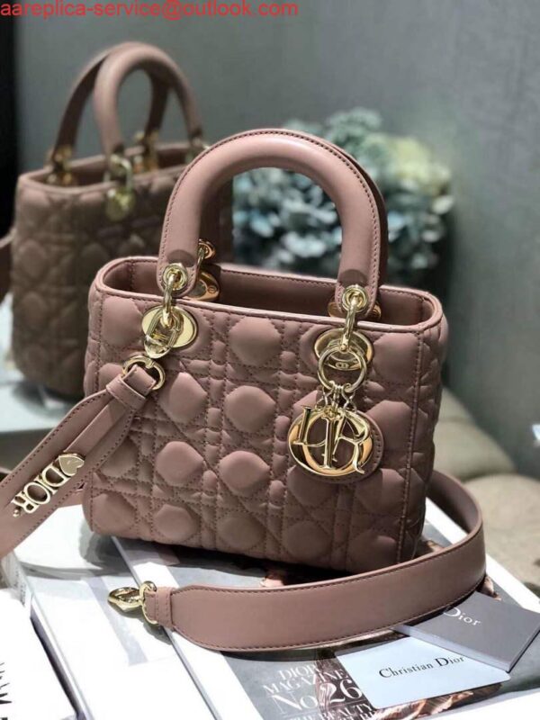 Replica Dior Small Lady My ABCDior Bag Lambskin M0538 Light Pink 5