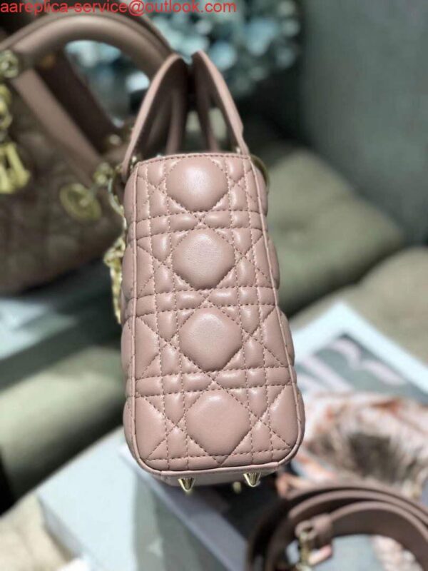 Replica Dior Small Lady My ABCDior Bag Lambskin M0538 Light Pink 7