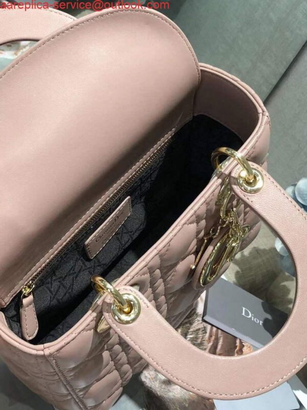 Replica Dior Small Lady My ABCDior Bag Lambskin M0538 Light Pink 9