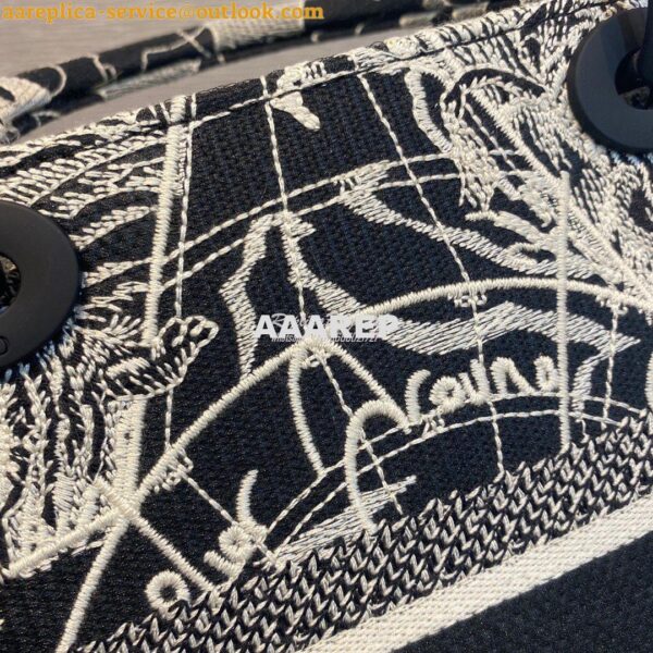 Replica Dior Medium Lady D-Lite Bag Black and White Dior Around the Wo 4
