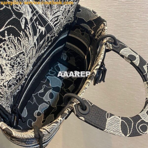 Replica Dior Medium Lady D-Lite Bag Black and White Dior Around the Wo 7