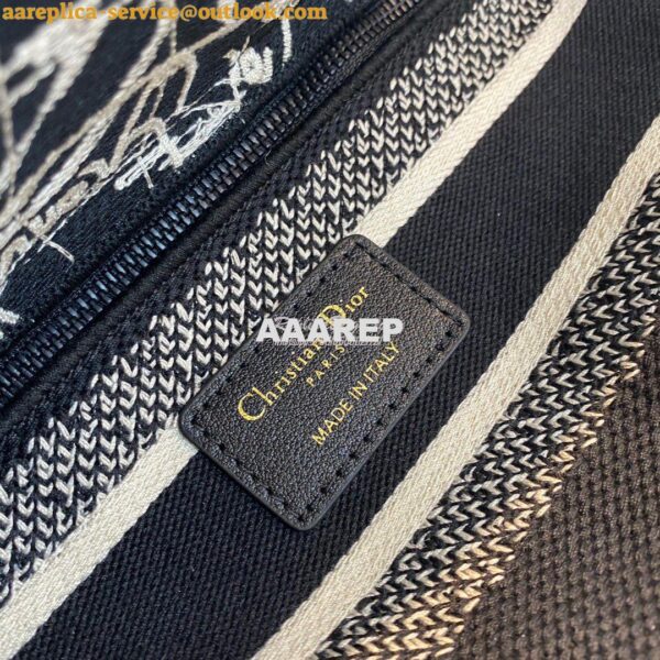 Replica Dior Medium Lady D-Lite Bag Black and White Dior Around the Wo 8