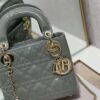 Replica Dior M0505 Mini Lady Dior Bag Dark Green Patent Cannage Calfskin