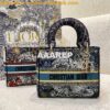 Replica Dior Medium Lady D-lite Bag Blue D-Stripes Embroidery 2