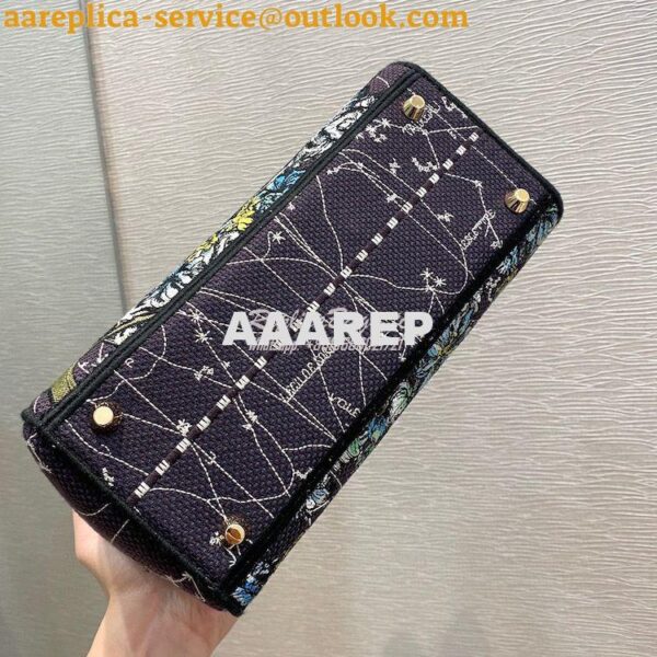 Replica Dior Medium Lady D-Lite Bag Blue Constellation Embroidery M056 11