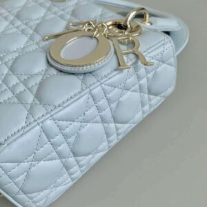 Replica Dior M0531 Small Lady Dior Bag Light Blue Cannage Lambskin 2