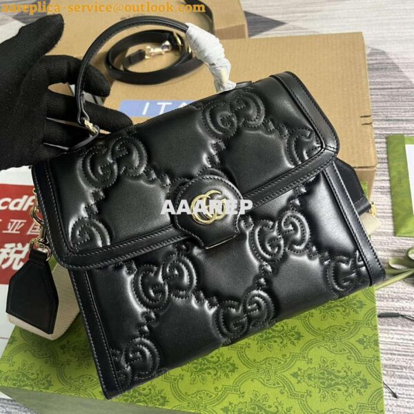 Replica Gucci 736877 GG Matelassé Handbag Black 3