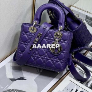 Replica Dior M0538 Small Lady My ABCDior Bag Lambskin Purple 2