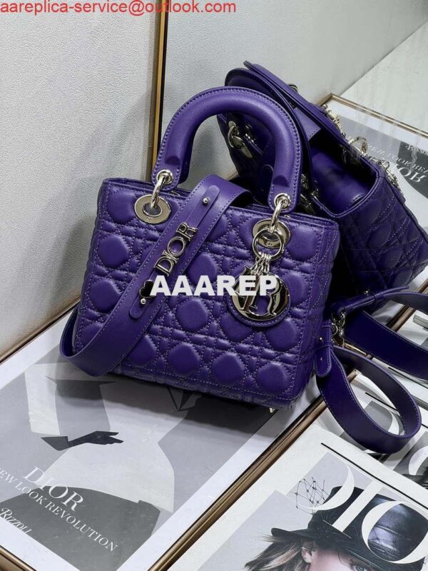 Replica Dior M0538 Small Lady My ABCDior Bag Lambskin Purple 4