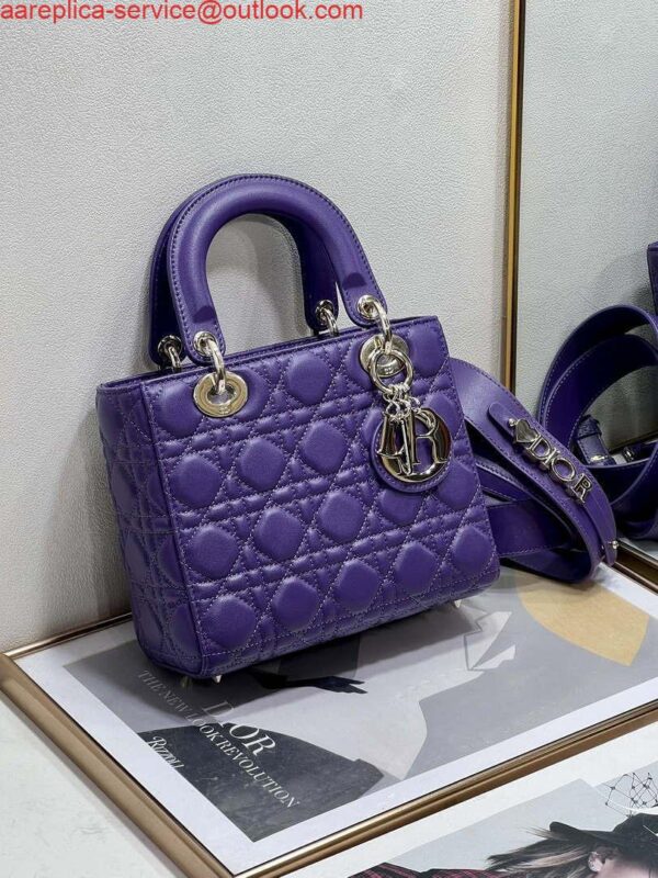 Replica Dior M0538 Small Lady My ABCDior Bag Lambskin Purple 5