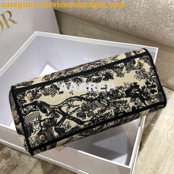 Replica Dior Medium Lady D-Lite Bag Brown Toile de Jouy Embroidery M05 7