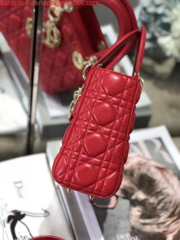 Replica Dior M0538 Small Lady My ABCDior Bag Lambskin Red 6