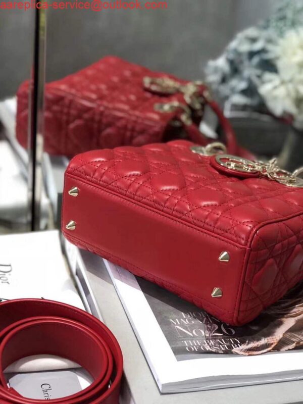 Replica Dior M0538 Small Lady My ABCDior Bag Lambskin Red 7