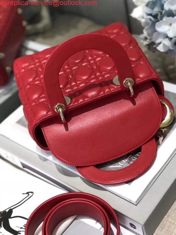 Replica Dior M0538 Small Lady My ABCDior Bag Lambskin Red 9