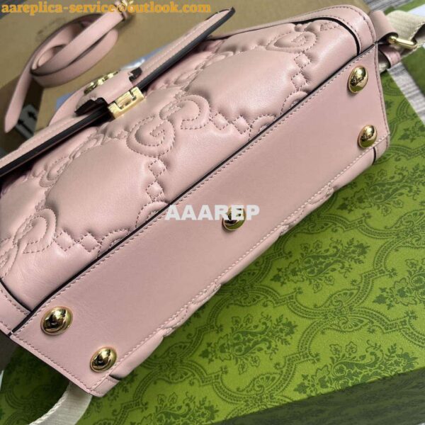 Replica Gucci 736877 GG Matelassé Handbag Pink 5