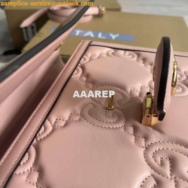 Replica Gucci 736877 GG Matelassé Handbag Pink 6