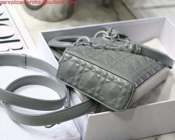 Replica Dior M0540 Lady D-joy Bag Grey Cannage Calfskin 6