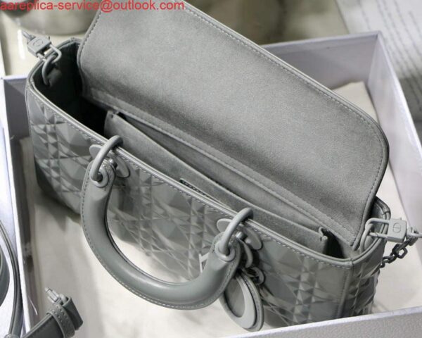 Replica Dior M0540 Lady D-joy Bag Grey Cannage Calfskin 10