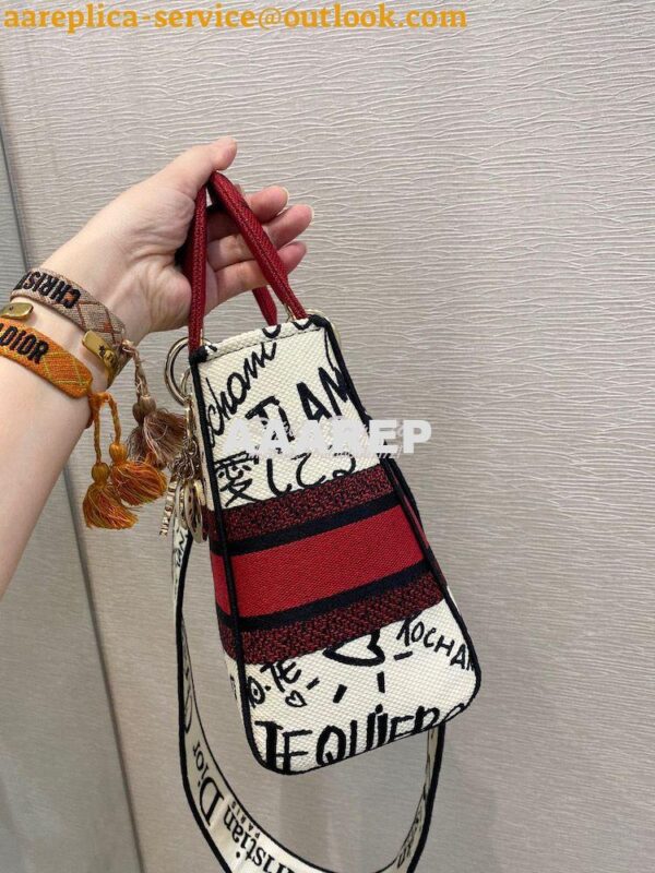 Replica Dior Medium Lady D-Lite Bag Graffiti Je'taime d'Amour Embroide 7